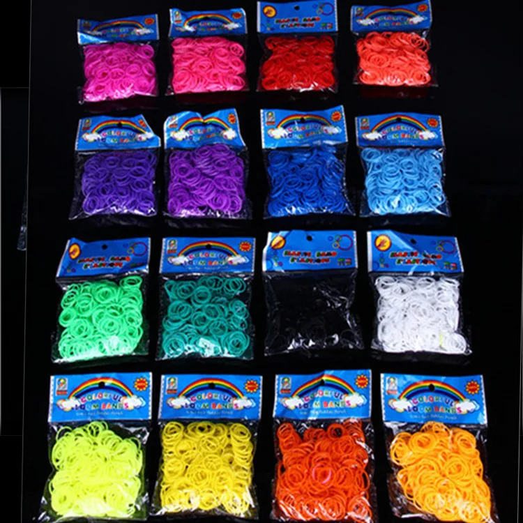 600pc DIY Toys Rubber Loom Bands Set Kid DIY Bracelet Silicone Rubber Bands Elastic Rainbow Weave Loom Bands Toy for Kids Goods