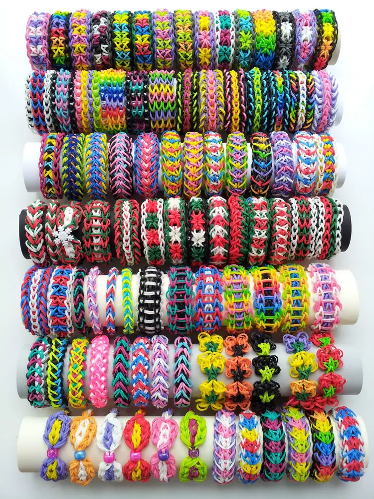 600pc DIY Toys Rubber Loom Bands Set Kid DIY Bracelet Silicone Rubber Bands Elastic Rainbow Weave Loom Bands Toy for Kids Goods