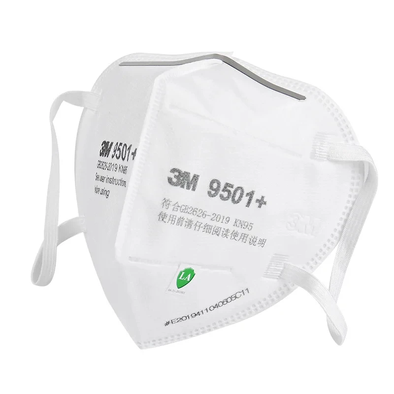 50Pcs/bag 3M KN95 Face Mask 9501+/9502+ Original Adult Reusable Earloop Headband Approved Wide Soft Band Particles Filtering 95%