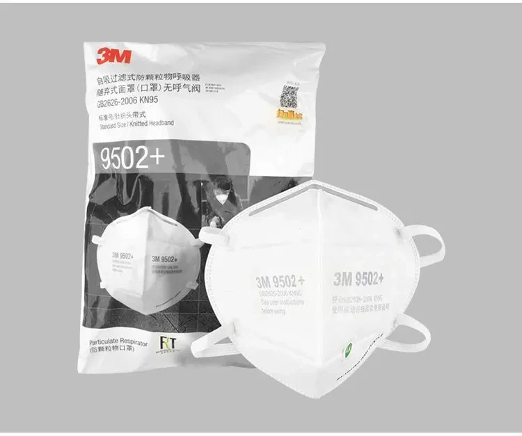 50Pcs/bag 3M KN95 Face Mask 9501+/9502+ Original Adult Reusable Earloop Headband Approved Wide Soft Band Particles Filtering 95%