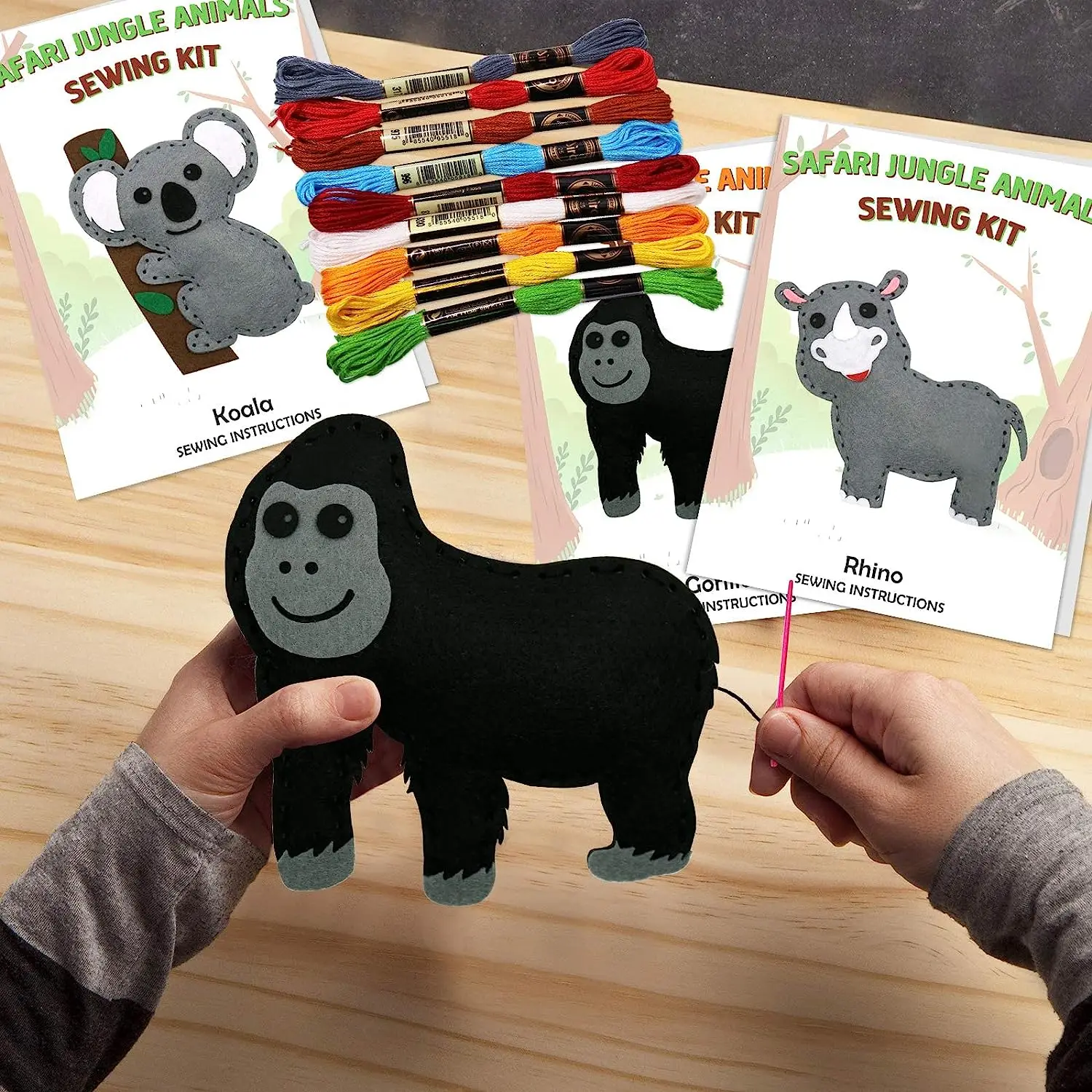 Woodland Animals Craft Kit Forest Creatures DIY Sewing Felt Plush Animals for Kids Beginners Educational Sewing Set Girl Art Toy