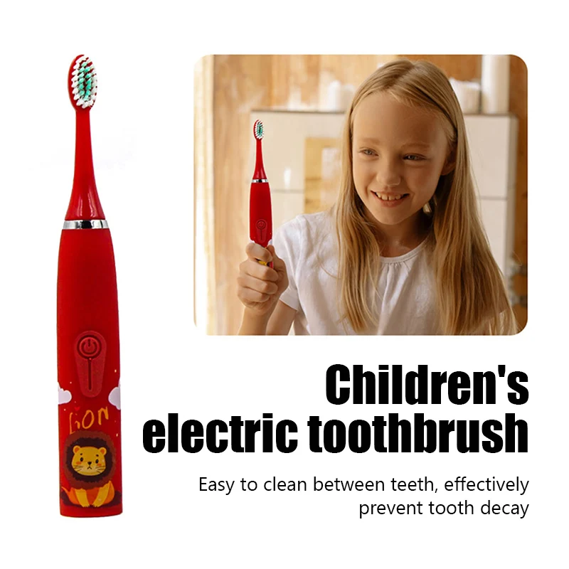 Sonic Children Electric Toothbrush With 12pcs Brush Heads IPX7 Waterproof Ultrasonic Rechargeable Timer Soft Hair Cleaning Brush