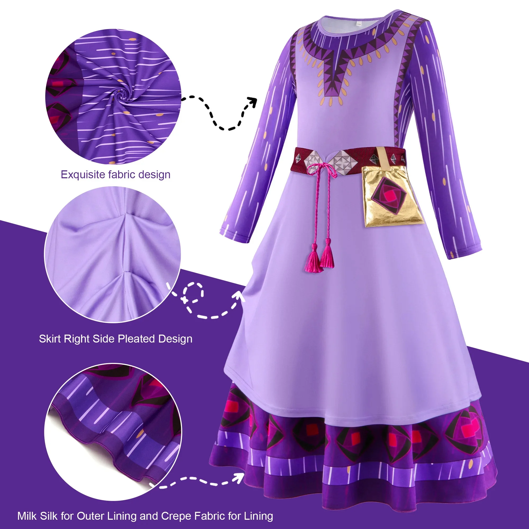 New Girls Carnival Wish Queen Amaya Cosplay Costume For Kids Birthday Party Princess Dress UP Children Role Play Fancy Outfits
