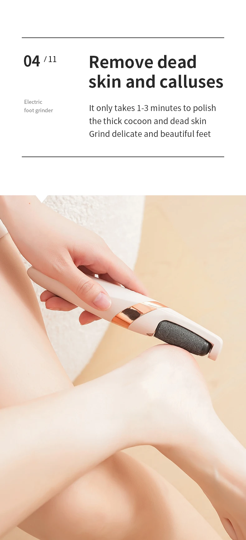 Cordless Rechargeable Electric Callus Remover, Foot File for Dry Coarse Skin Removal on Heels, for Women & Men