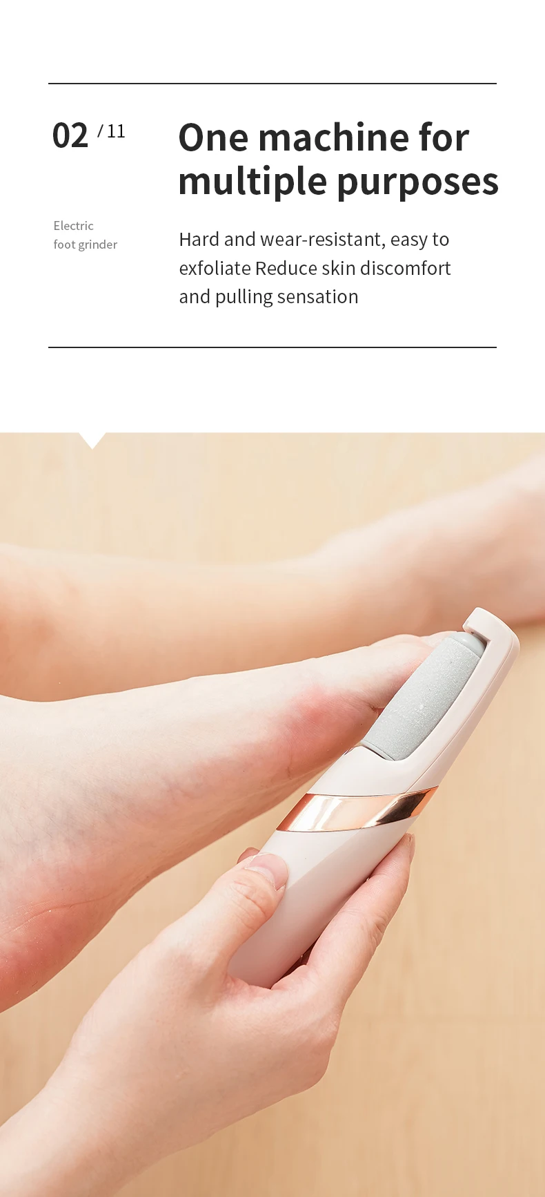 Cordless Rechargeable Electric Callus Remover, Foot File for Dry Coarse Skin Removal on Heels, for Women & Men