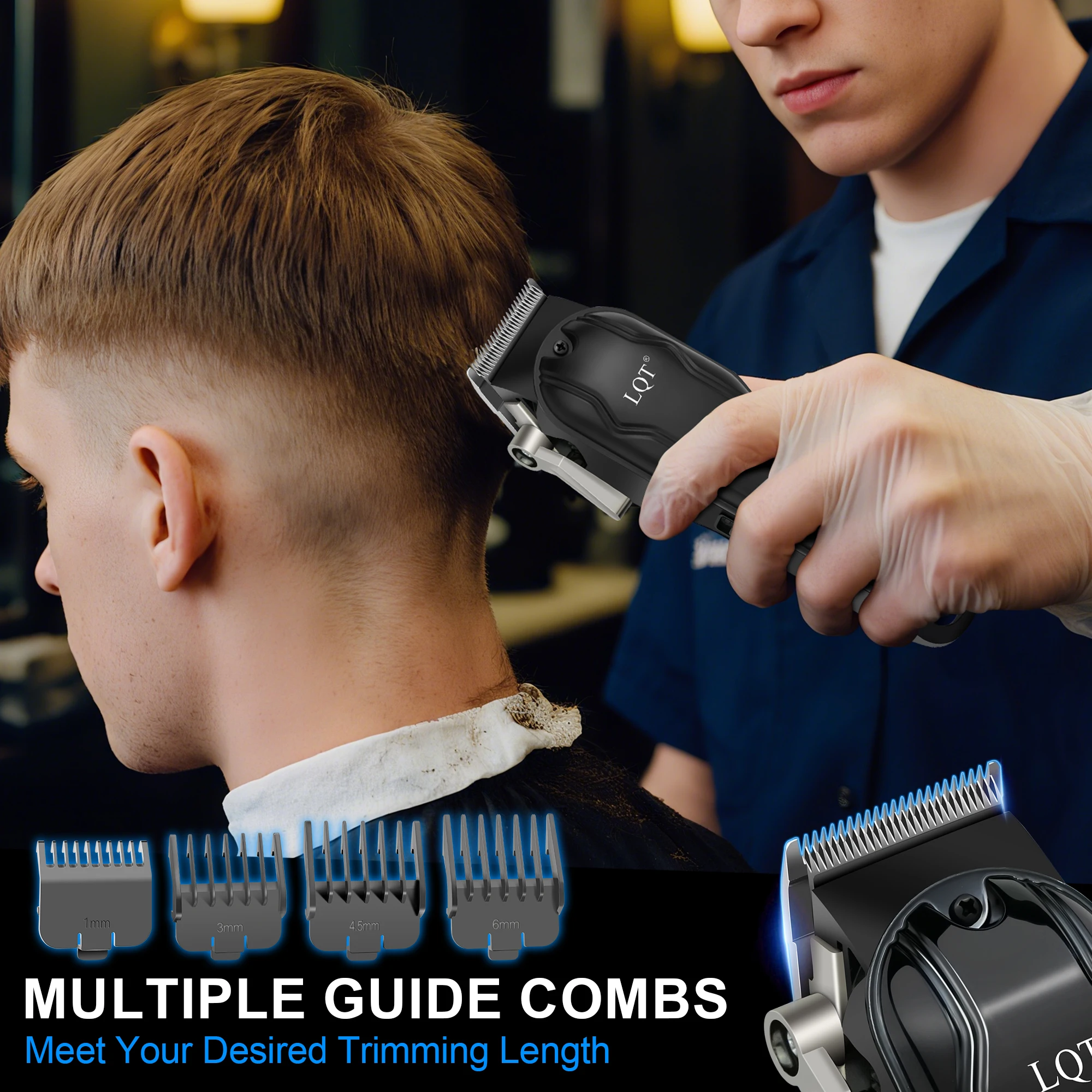 New High Quality Professional Men's Hair Clipper - High-Power Adjustable Wireless Hair Trimmer - Zero-Gap Trimmer Kit Boyfriend