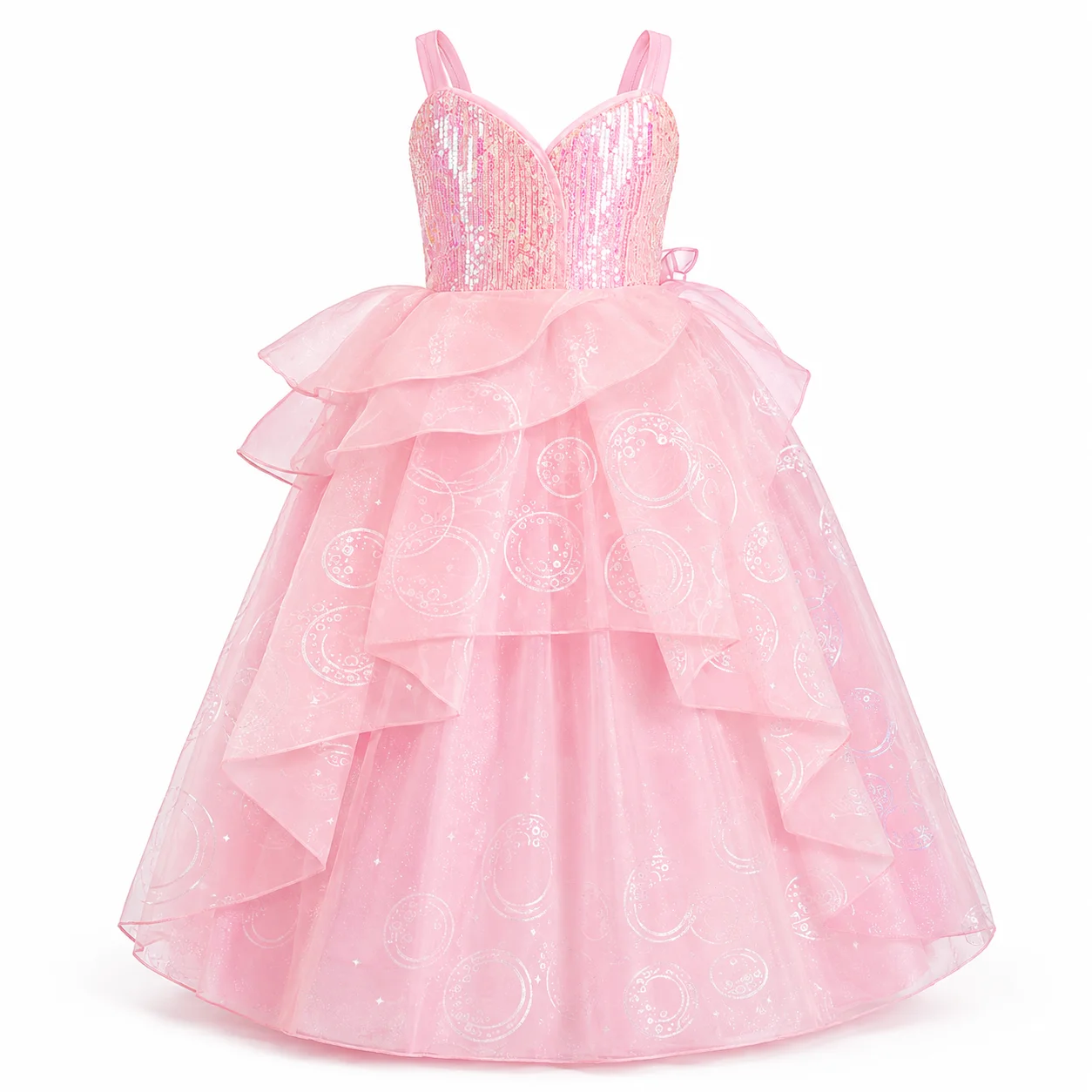 Girls Pink Princess Dress Up Set Kids Halloween Cosplay Costume Toddler Sequin Tulle Ball Gown Birthday Party Dress Book Week