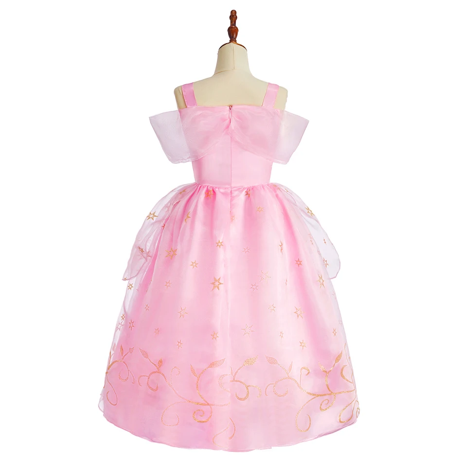 Girls Pink Princess Dress Up Set Kids Halloween Cosplay Costume Toddler Sequin Tulle Ball Gown Birthday Party Dress Book Week