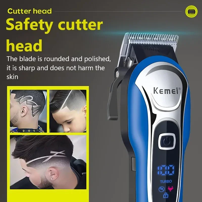 Kemei Hair Clipper Km-1995 Km-2293 Km-TX10 Barber Blading Hair Cutting Machine Clipper Grooming Cordless Rechargeable Shaver