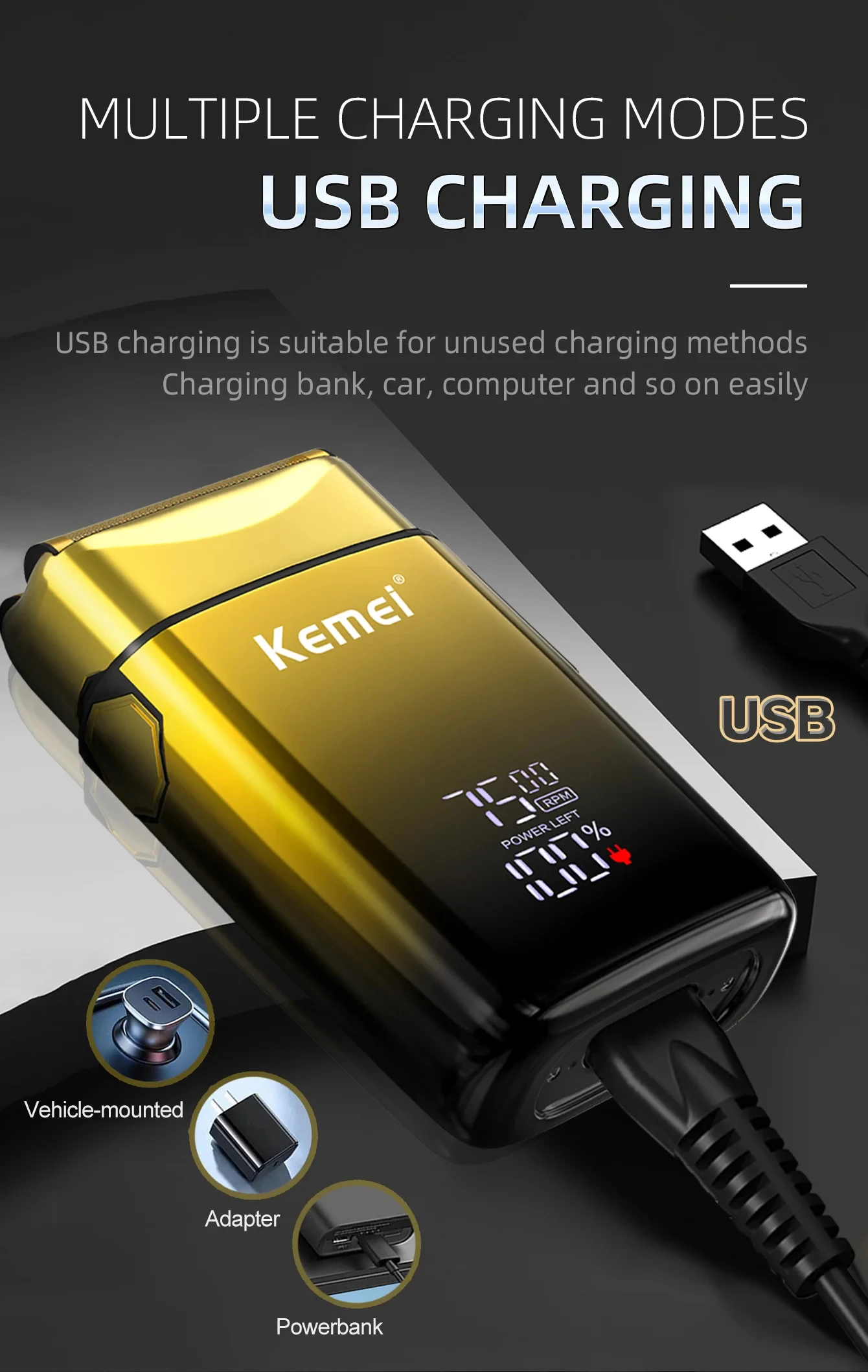 Kemei Hair Clipper Km-1995 Km-2293 Km-TX10 Barber Blading Hair Cutting Machine Clipper Grooming Cordless Rechargeable Shaver