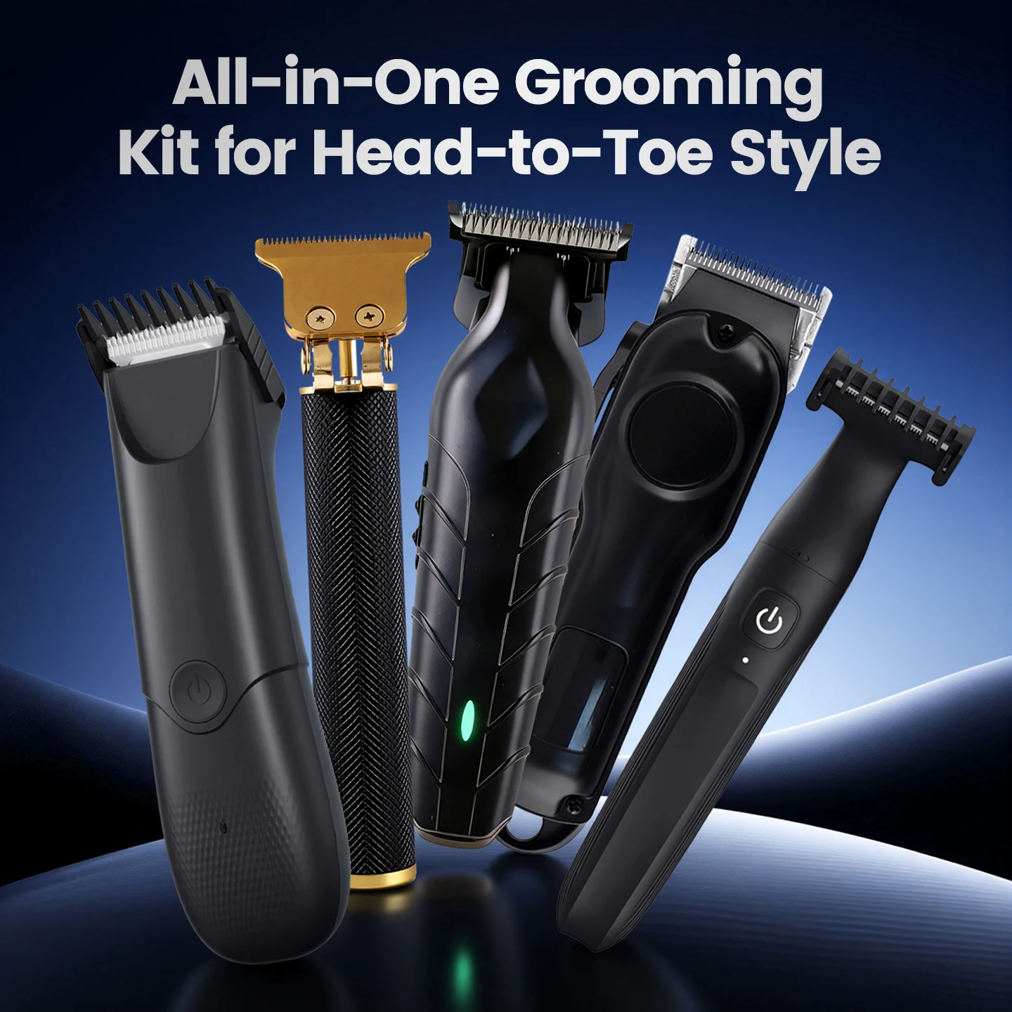 Professional Hair Clipper Set for Men, Cordless Haircut Kit Hair Clipper T-Blade Trimmer Electric Shaver