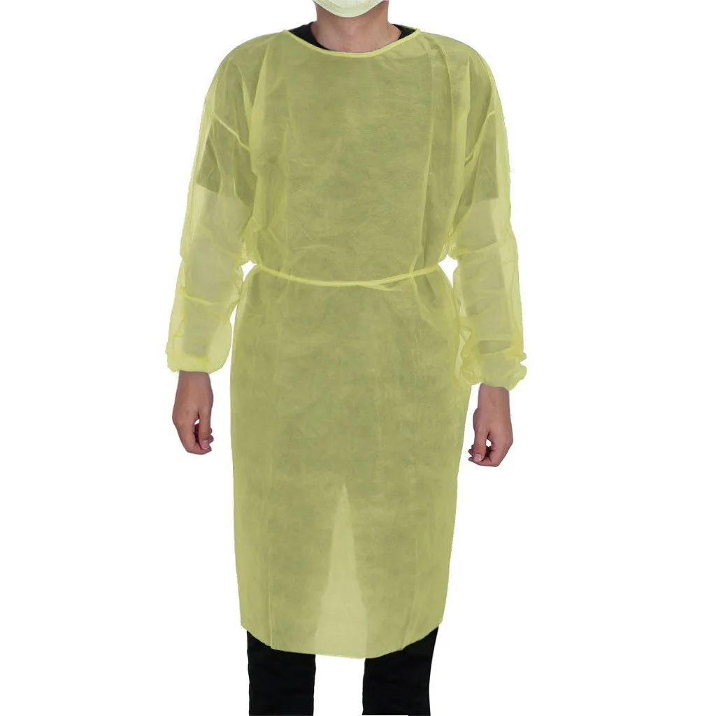 10pcs Unisex Disposable Protective Isolation Clothing Anti-spitting Waterproof Anti-oil Stain Nursing Gown Anti-fog Nursing Suit