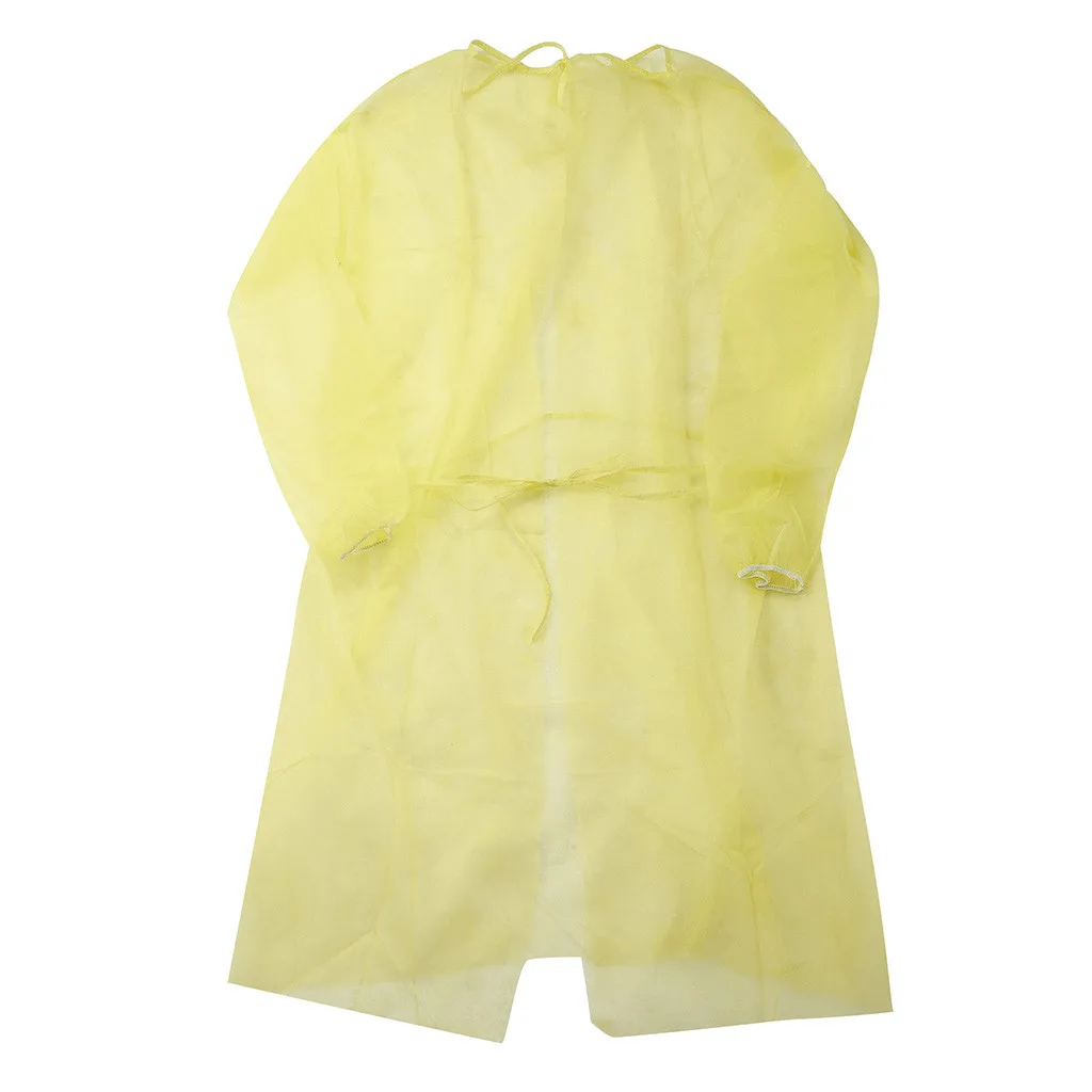 10pcs Unisex Disposable Protective Isolation Clothing Anti-spitting Waterproof Anti-oil Stain Nursing Gown Anti-fog Nursing Suit