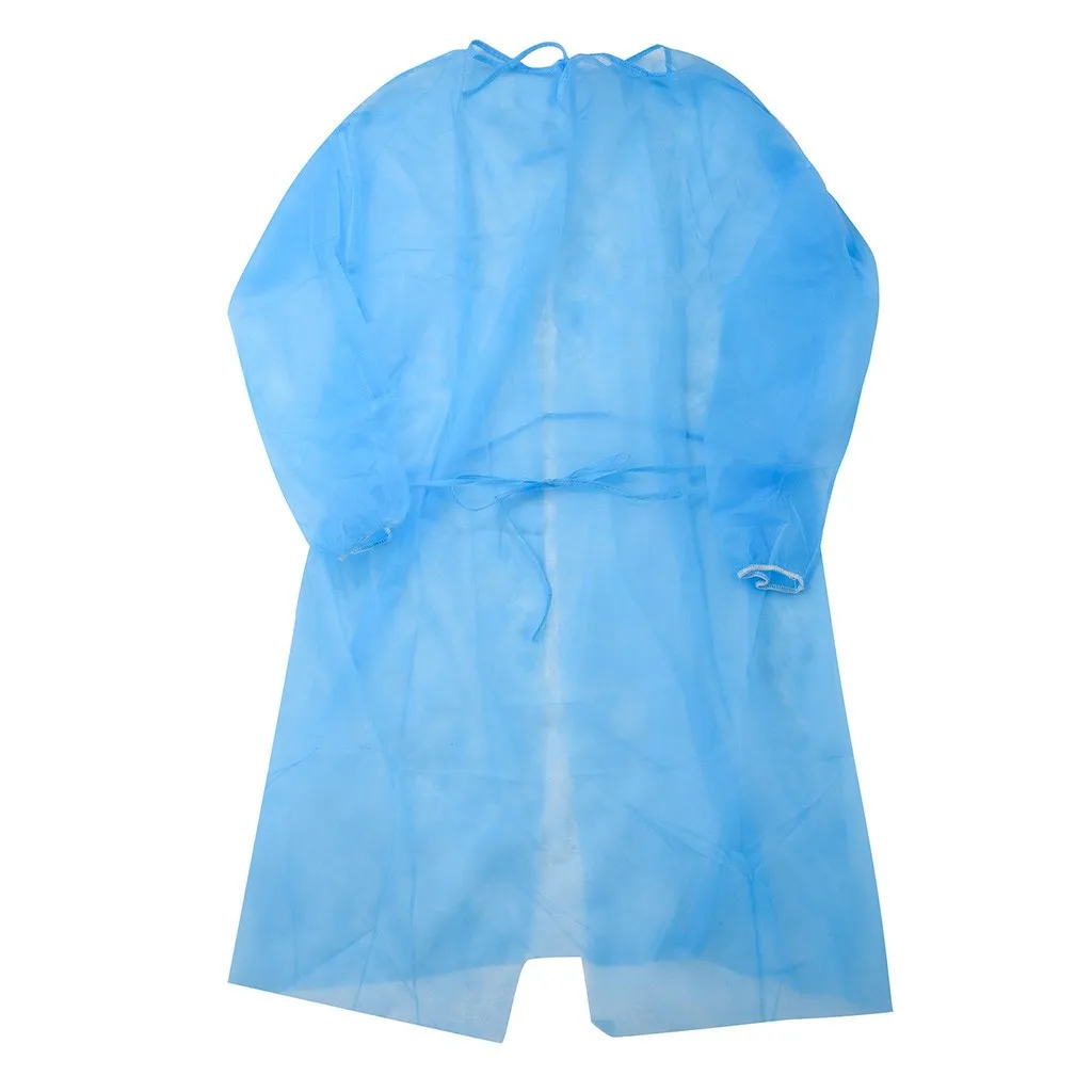 10pcs Unisex Disposable Protective Isolation Clothing Anti-spitting Waterproof Anti-oil Stain Nursing Gown Anti-fog Nursing Suit