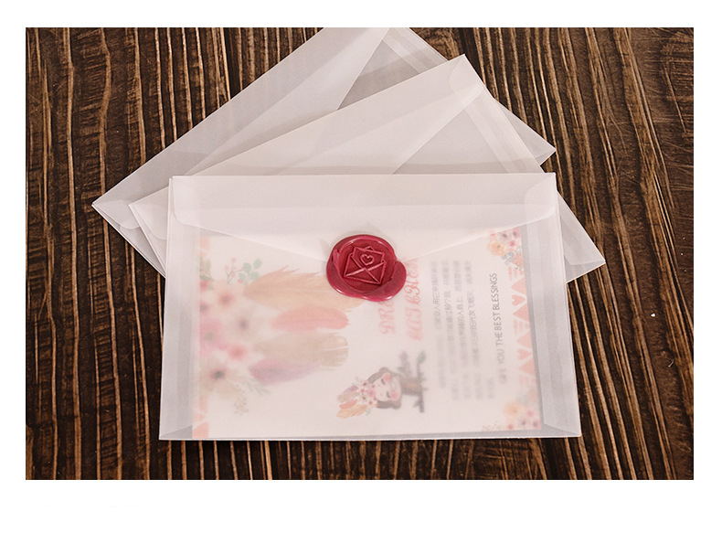 50pcs/lot Translucent Envelopes for Wedding Invitation European Style Sulfuric Acid Paper Envelope Business Storage Bag Envelope