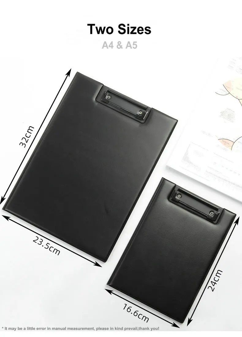 PU Leather Clipboard A4 Conference Folder Writing Pad High Quality Padfolio A5 Foldable Clipboard With Storage