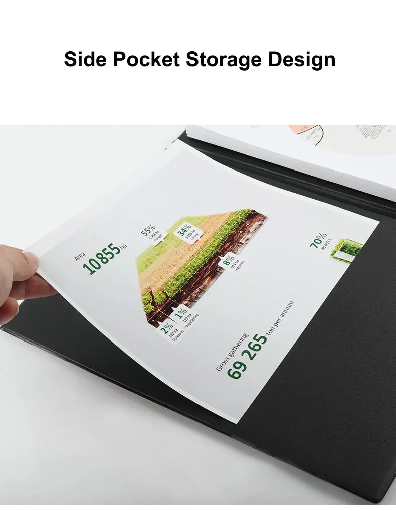 PU Leather Clipboard A4 Conference Folder Writing Pad High Quality Padfolio A5 Foldable Clipboard With Storage