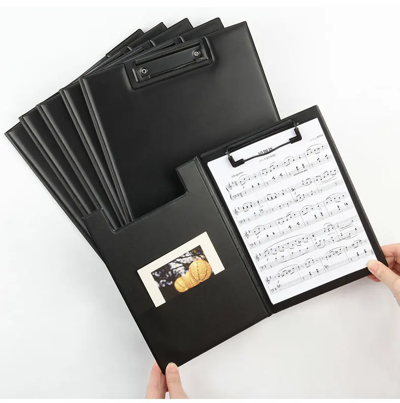 PU Leather Clipboard A4 Conference Folder Writing Pad High Quality Padfolio A5 Foldable Clipboard With Storage