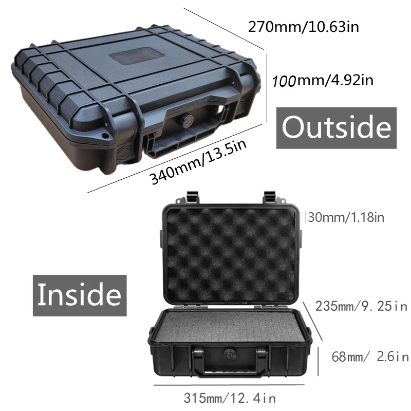 Waterproof Hard Carry Case Bag Tool Case Safety Instrument Equipment Toolbox Storage Box Organizer Safety Protector Organizer