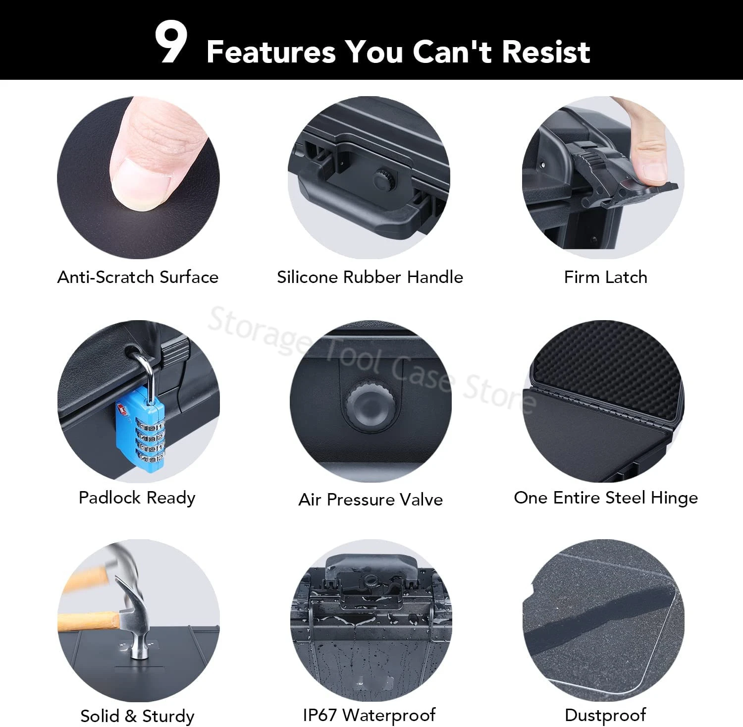 Waterproof Hard Carry Case Bag Tool Case Safety Instrument Equipment Toolbox Storage Box Organizer Safety Protector Organizer
