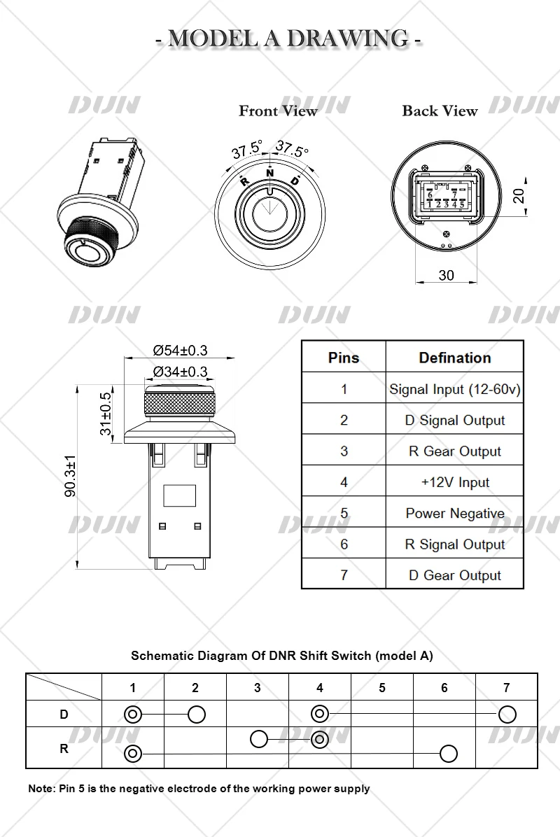 DNR Switch Forward Reverse Neutral Gear Shift for Electric Car Tricycle