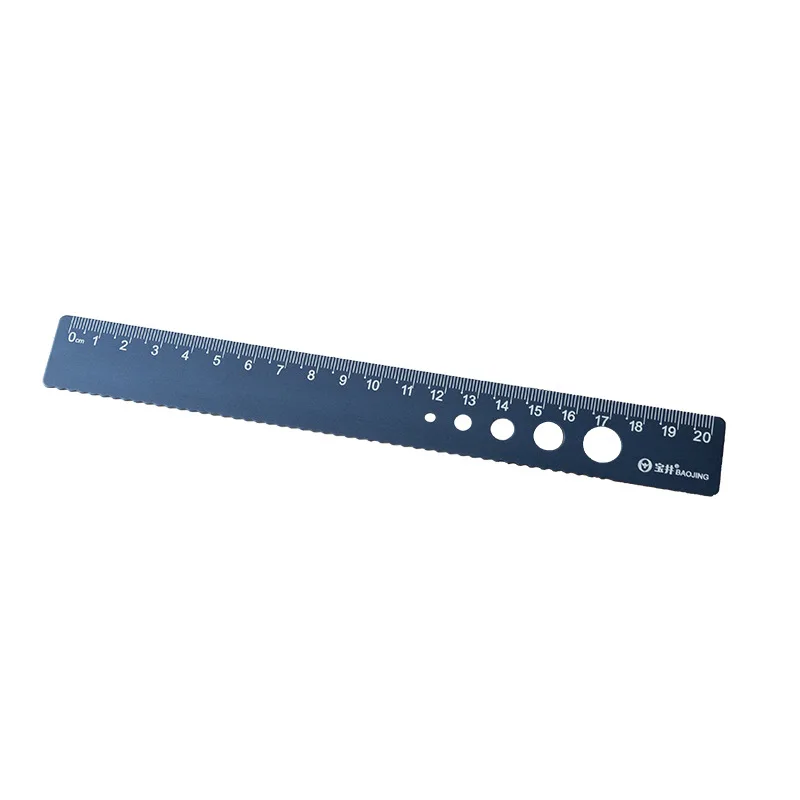 20CM Aluminum Ruler - Straight Metal Measuring Tool for School Kids, Kawaii Stationery Gift Set & Office Accessories