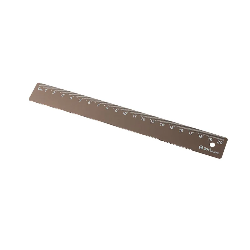 20CM Aluminum Ruler - Straight Metal Measuring Tool for School Kids, Kawaii Stationery Gift Set & Office Accessories