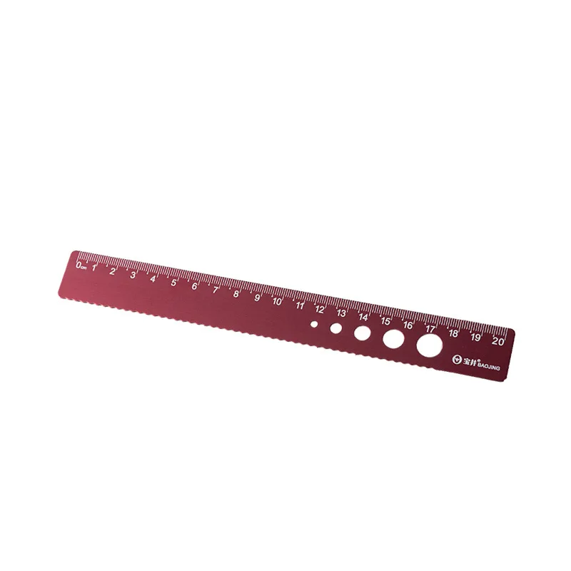 20CM Aluminum Ruler - Straight Metal Measuring Tool for School Kids, Kawaii Stationery Gift Set & Office Accessories