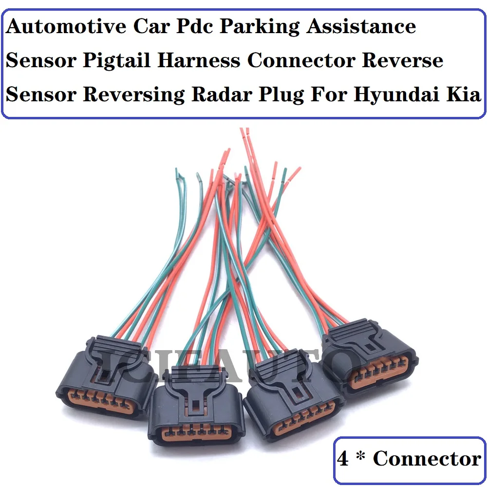 1/2/4/10 Pieces Connector of Pdc Parking Assistance Sensor Pigtail Harness Reverse Sensor Reversing Radar Plug for Hyundai Kia