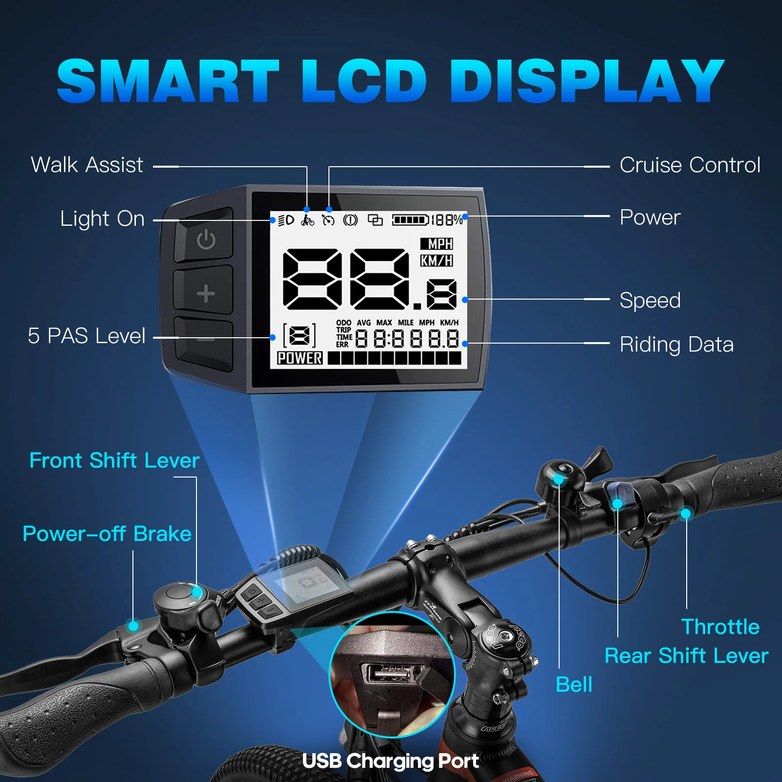 Fafrees Electric Mountain Bike for Adults 26 inch MTB E-bike with 36V 13.5Ah Removable Battery 21 Speed 55-65km Range