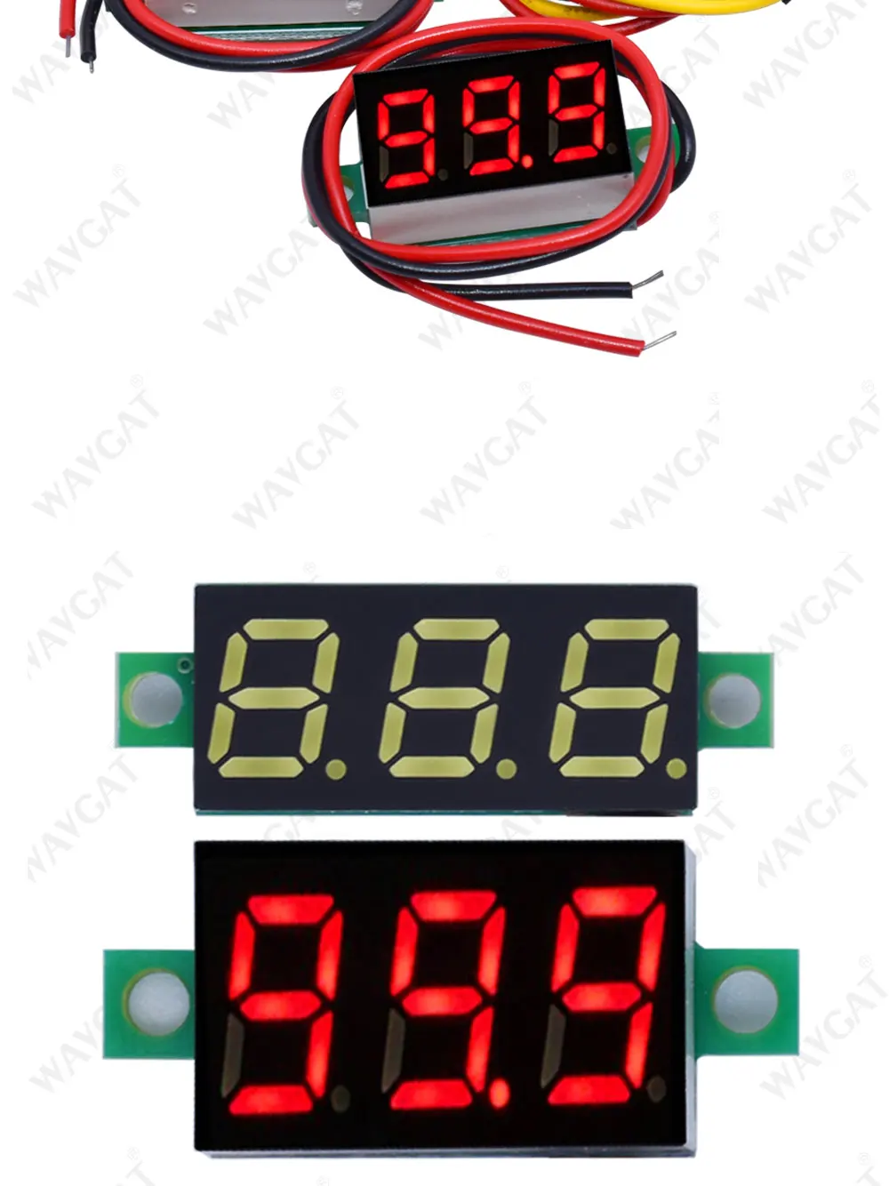 0.36 Inch 0.36" Digital Voltmeter Red Green Blue DC 0V-100V Three Lines 3 digit Voltage Panel Meter Display led Color