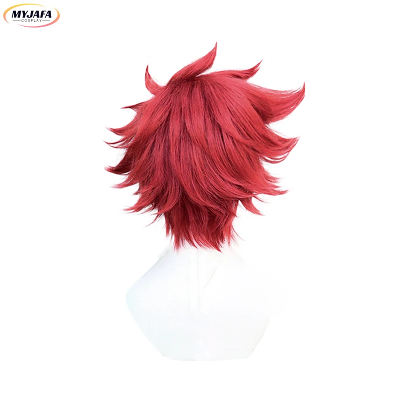 SK8 The Infinity Reki Kyan Cosplay Wig Headband Hairband SK8 Cosplay Red Short With Bangs Heat Resistant Synthetic Wigs + WigCap