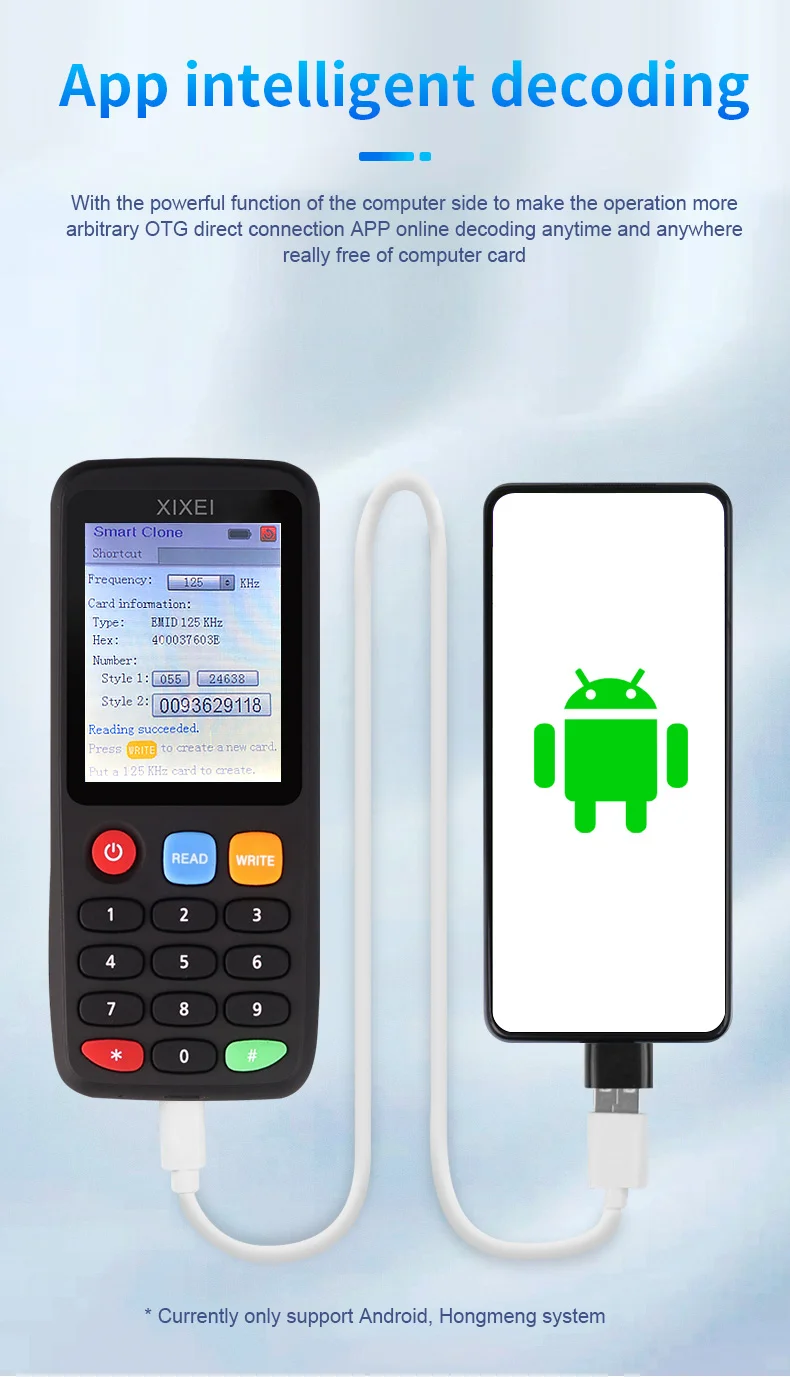 X7 Smart Card Reader RFID Key Clone Copier IC ID Token Copy Duplicator 125Khz Badge Writer 13.56Mhz NFC Tag Programmer