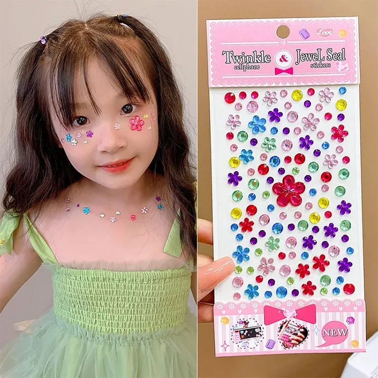 Glitter Face Stickers for Children Rhinestones for Eyes Face Diamonds Bright Stickers Festival Makeup Jewels Stickers ZS006