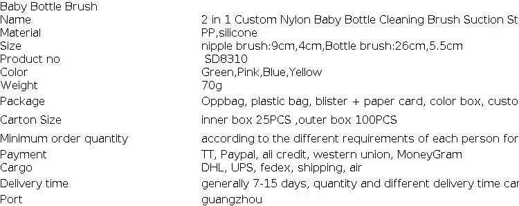 2 in 1 Mother-child Nylon Baby Bottle Cup Cleaning Brush Suction Stand Type Feeding Clean Tool Set