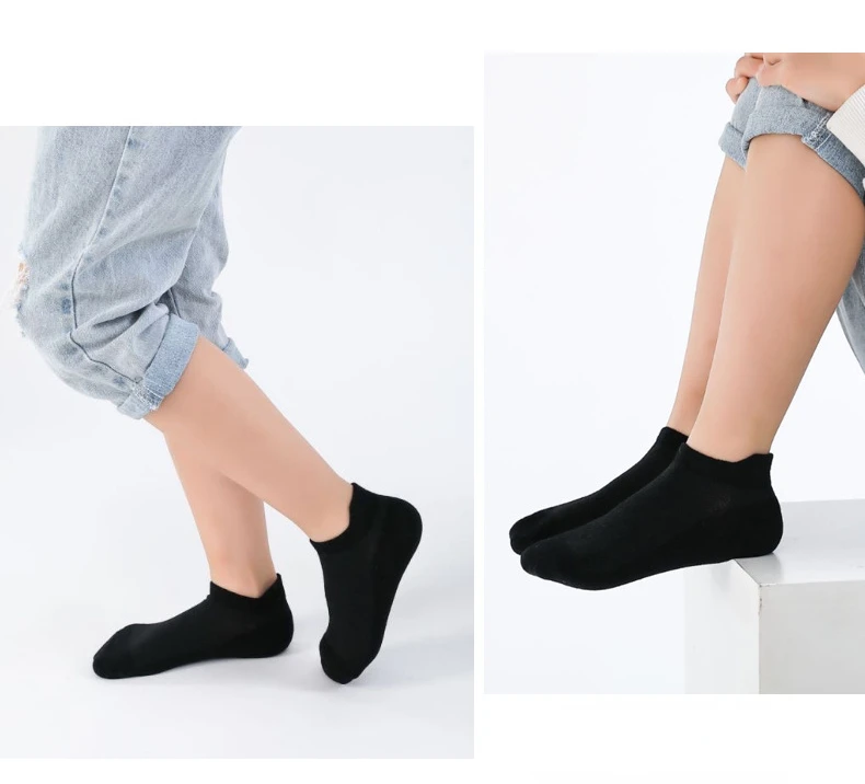 6 Pairs 1-12T Children Cotton Socks Spring Summer Boys Girls Mesh Thin Breathable Solid Ankle Socks Black White Grey Kids Socks