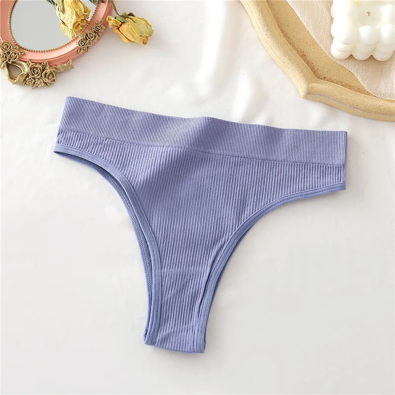 3PCS/Set Women's Cotton Panties Seamless High Waisted Thongs Comfortable Sexy Female Underpants Panties Briefs Intimates S-XL