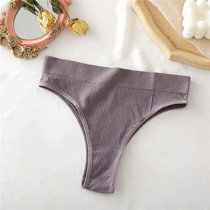 3PCS/Set Women's Cotton Panties Seamless High Waisted Thongs Comfortable Sexy Female Underpants Panties Briefs Intimates S-XL