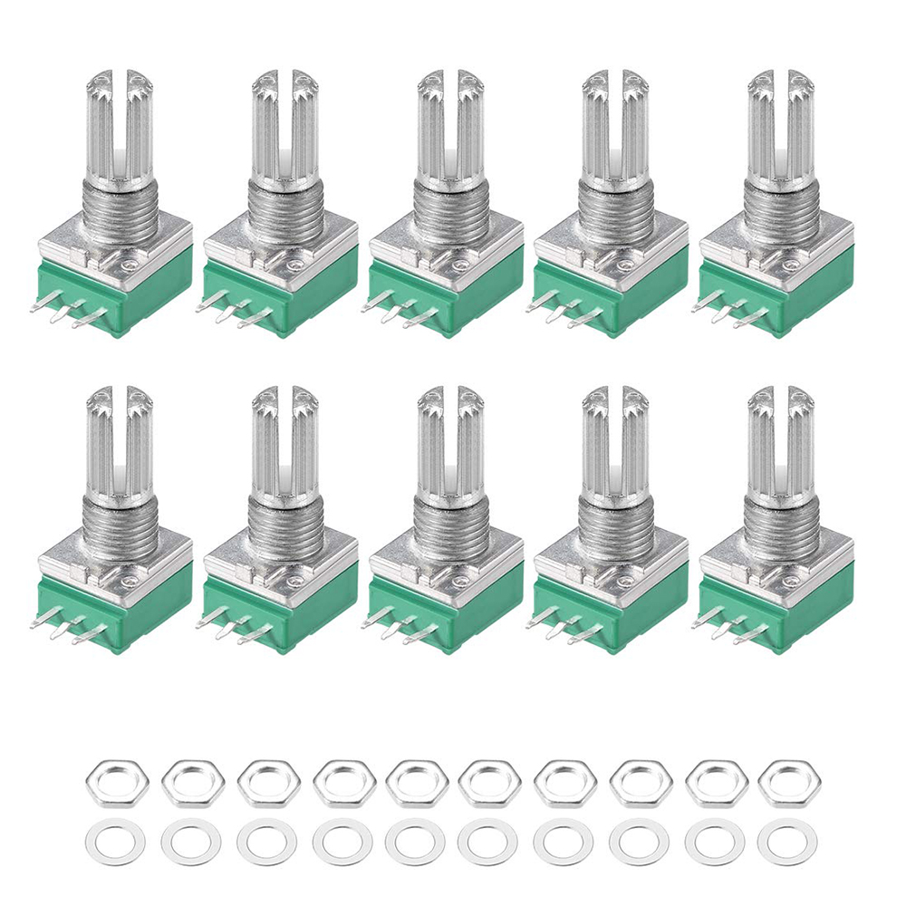 10PCS RK097 RK097N Potentiometer B1K 5K 10K 20K 50K 100K 500K 15mm 3Pin Audio Shaft Amplifier Sealing Potentiometers kit