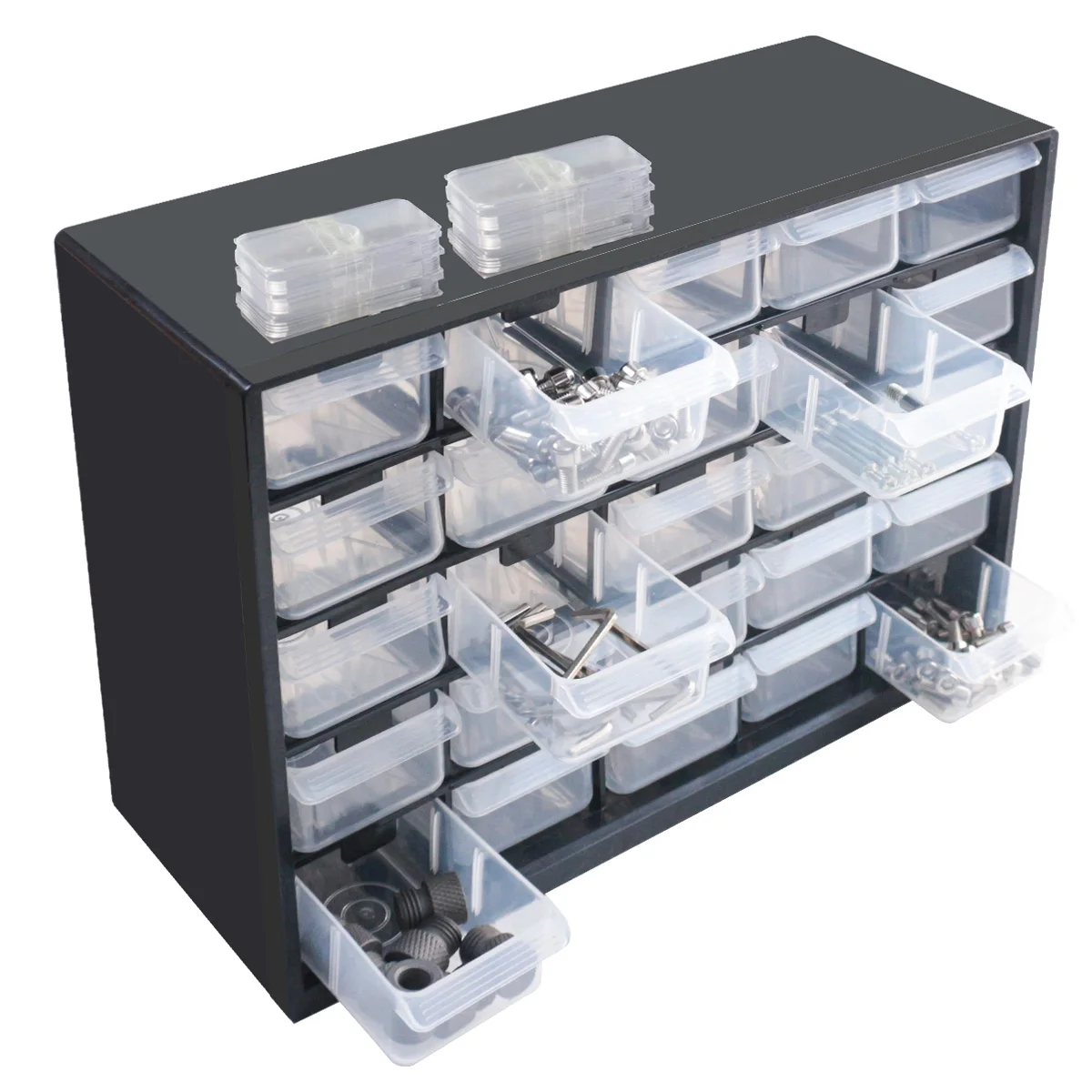 25 Multi-grid Drawer Parts Box Wall-mounted Screw Classification Component Box Tool Case Electronic Components Storage ToolBox