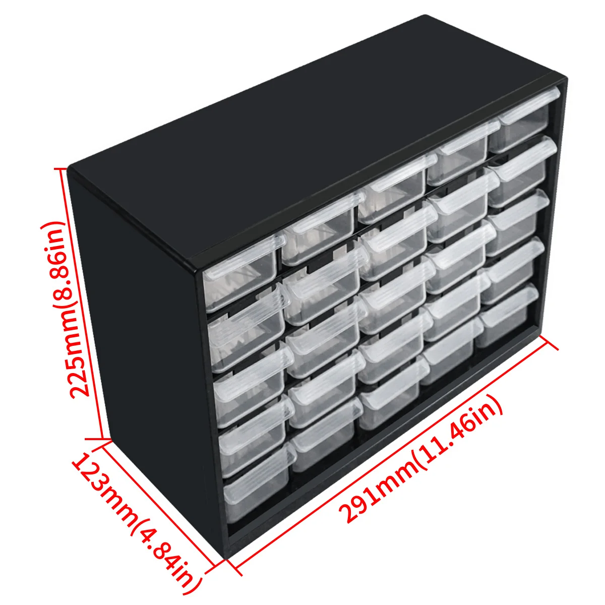 25 Multi-grid Drawer Parts Box Wall-mounted Screw Classification Component Box Tool Case Electronic Components Storage ToolBox
