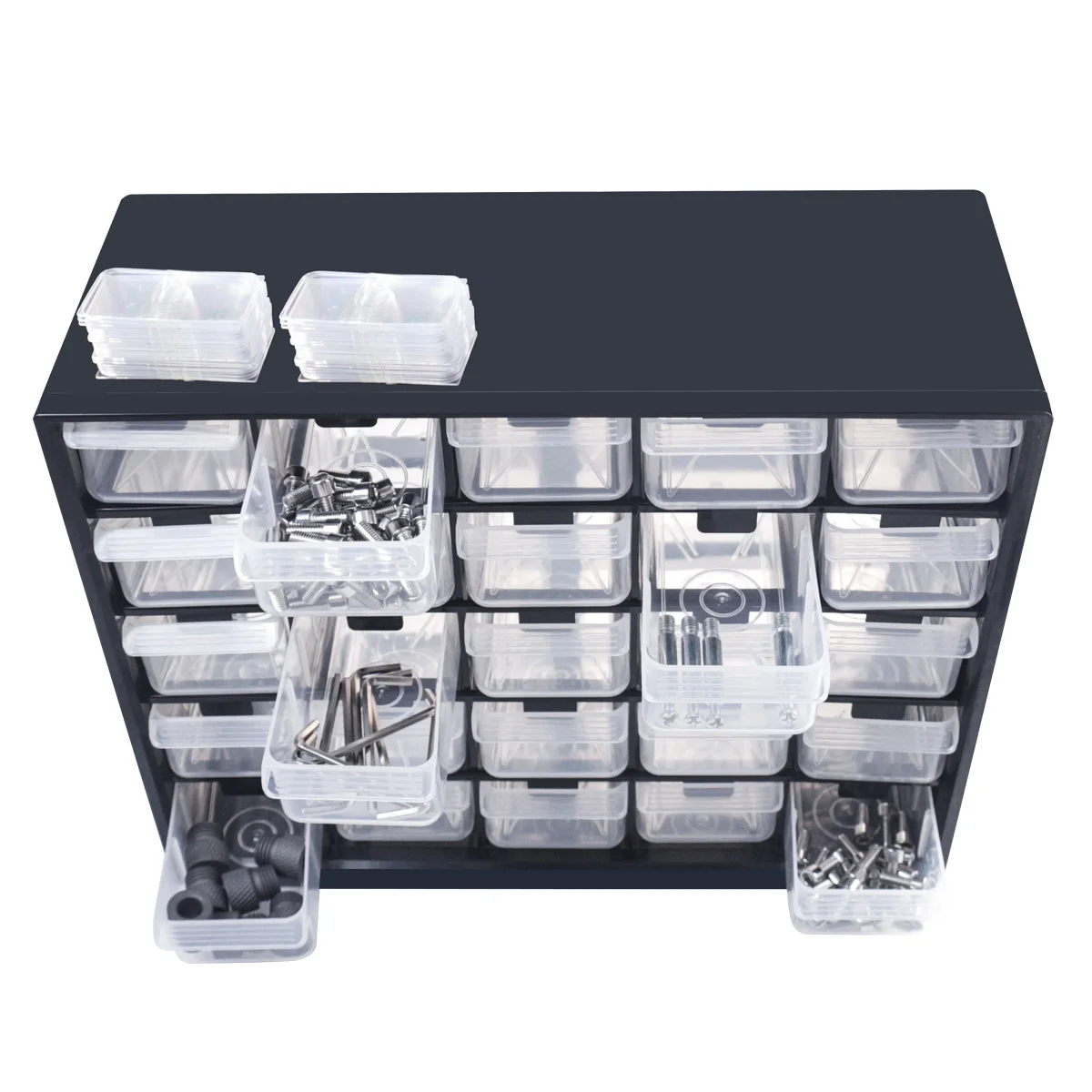 25 Multi-grid Drawer Parts Box Wall-mounted Screw Classification Component Box Tool Case Electronic Components Storage ToolBox