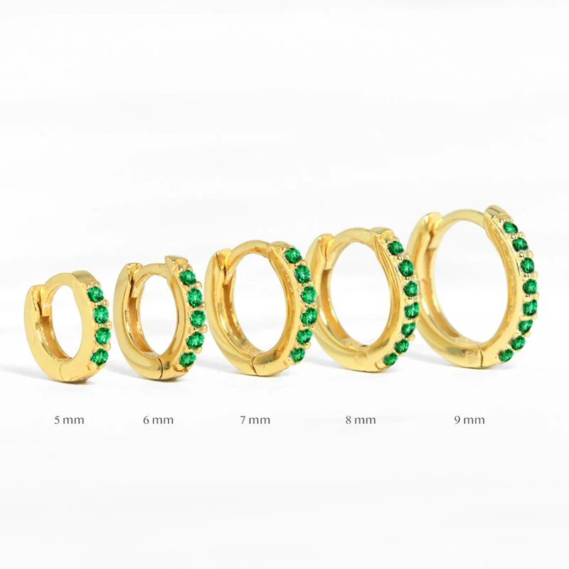 CANNER Real 925 Sterling Silver Hoop Earrings for Women Round Circle Earring Zircon Piercing Earings personalized Trend Jewelry