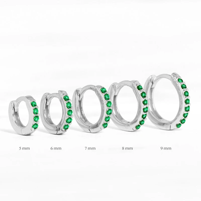CANNER Real 925 Sterling Silver Hoop Earrings for Women Round Circle Earring Zircon Piercing Earings personalized Trend Jewelry