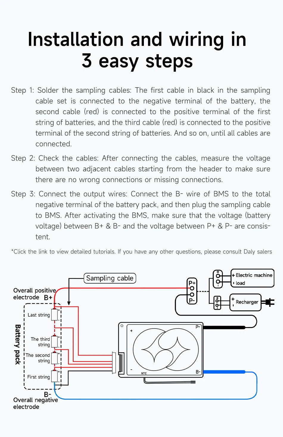 DALY BMS18650 NTC 10S 36V 13S 48V 20A 40A 60A Li-ion Battery with Balance Low High Temperature Cut Off Protection DalyBMS