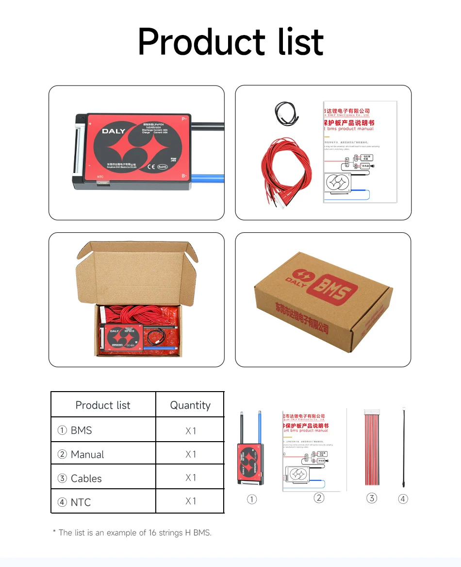 DALY BMS18650 NTC 10S 36V 13S 48V 20A 40A 60A Li-ion Battery with Balance Low High Temperature Cut Off Protection DalyBMS