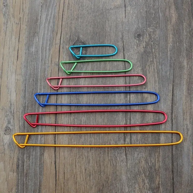 2/6PCS One Set Aluminum Knitting Needles Clip Craft Stitch Holders Safety Pins Crochet Hooks Locking Weaving Sewing Tools