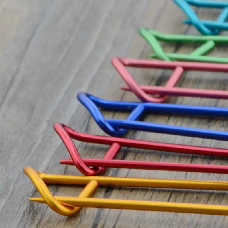 2/6PCS One Set Aluminum Knitting Needles Clip Craft Stitch Holders Safety Pins Crochet Hooks Locking Weaving Sewing Tools