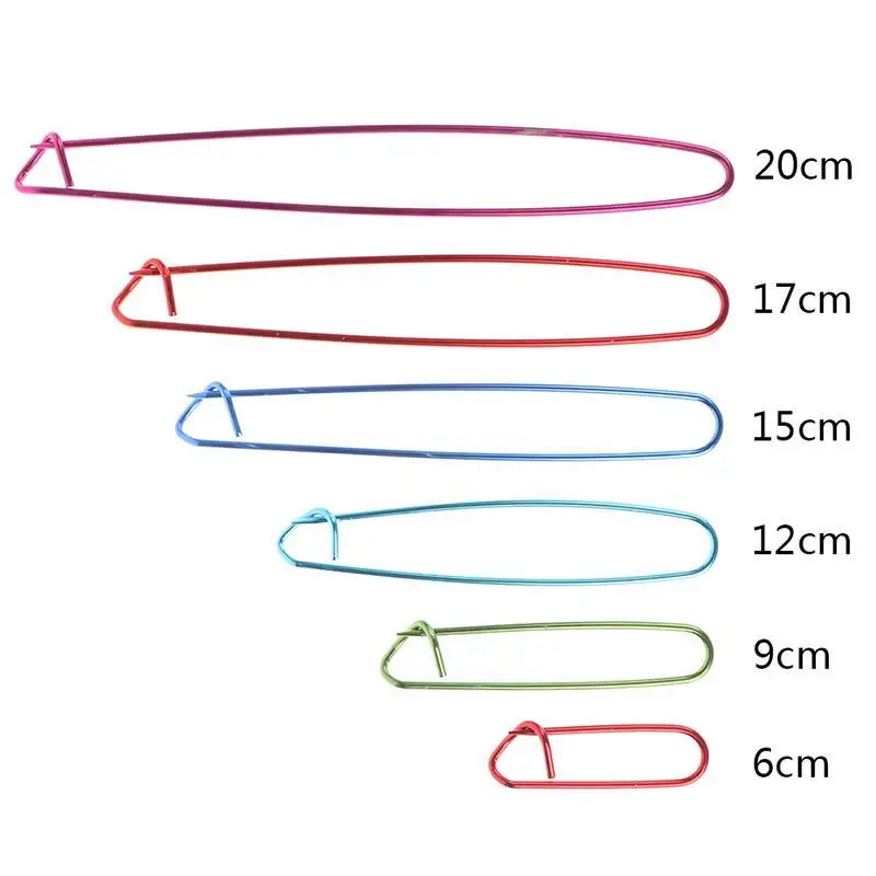 2/6PCS One Set Aluminum Knitting Needles Clip Craft Stitch Holders Safety Pins Crochet Hooks Locking Weaving Sewing Tools