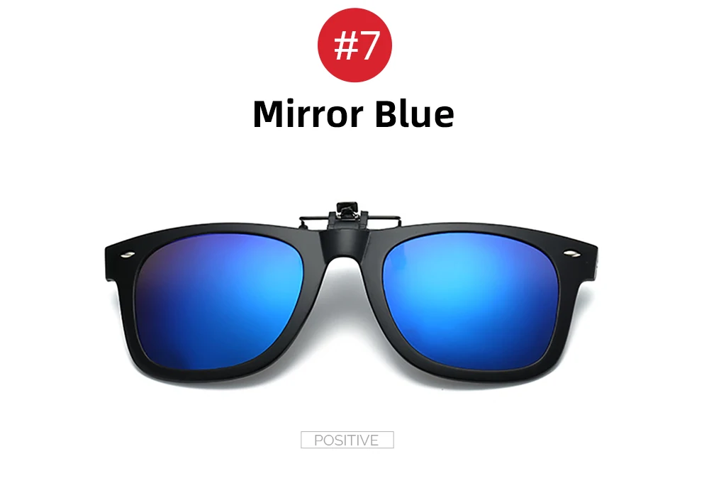 VIVIBEE Flip Up Clip on Sun Glasses for Men Driving Sunglasses Light Fishing Female Anti-UVA UVB Polarized Night Vision Lens